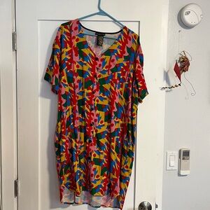 Out of production, worn once Andie dress by Nooworks in Macarena print